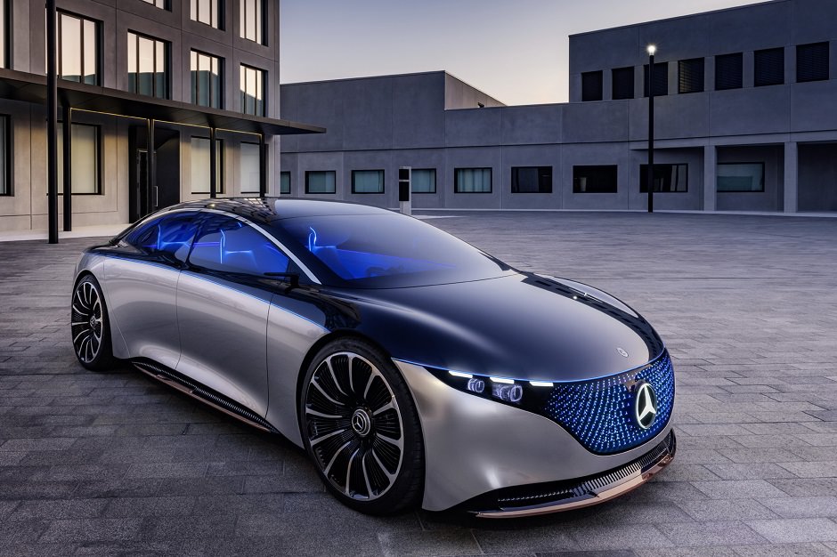 Mercedes-Benz Vision EQS Lights Up The Night In Frankfurt