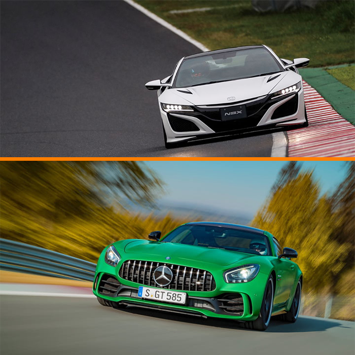 Watch: Honda (Acura) NSX vs. Mercedes-AMG GT R