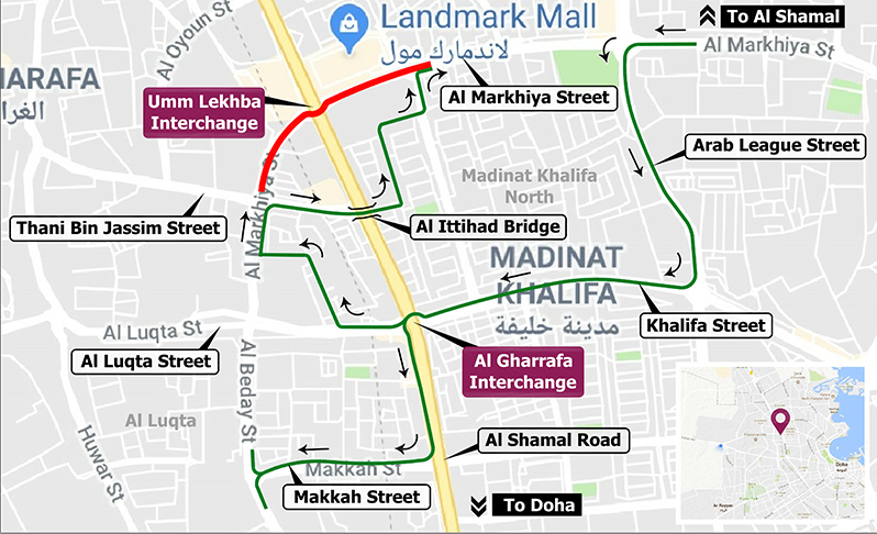 Temporary Closure of Underpass at Umm Lekhba Interchange