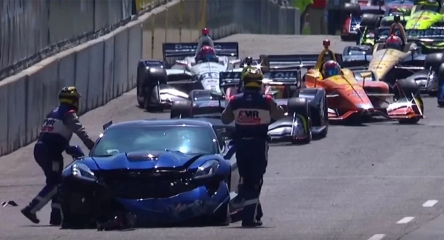 Watch: GM executive crashes 2019 Corvette ZR1 pace car