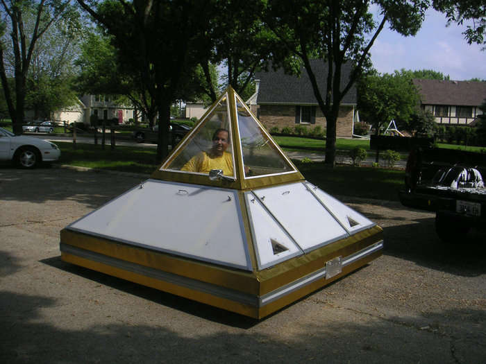 pyramid-shaped electric car